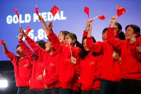 Choir celebrating a gold medal at the World Choir Games